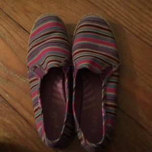Keds multicolor canvas & jute slip-ons size 7